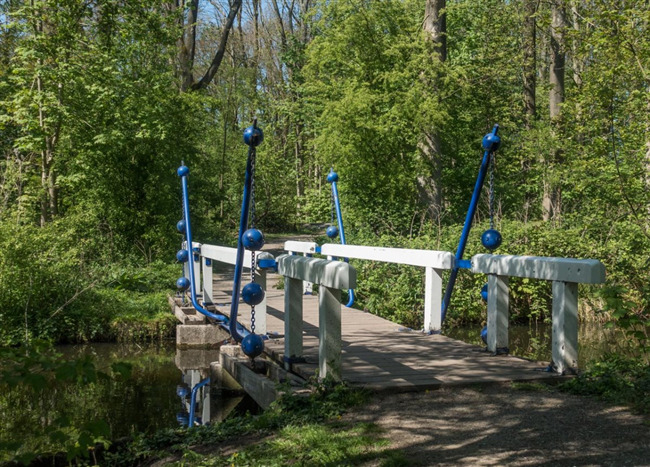 Een van de ballenbruggen in het Amsteramse Bos.
              <br/>
              Marcel Westhoff, 2020-04-01